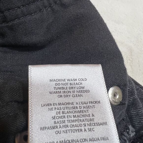 Re/Done 70s Stove Pipe High Rise Jeans Black Ankle Raw Hem NWT Sz 32 / 14 - Picture 12 of 16